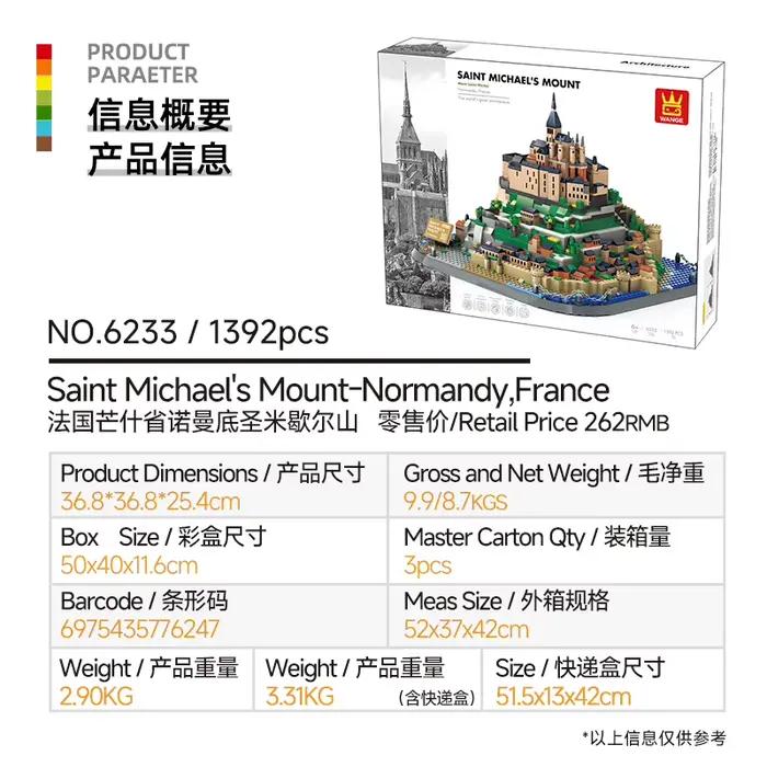 Modèle miniature MOC Mont Saint-Michel de 1392 pièces