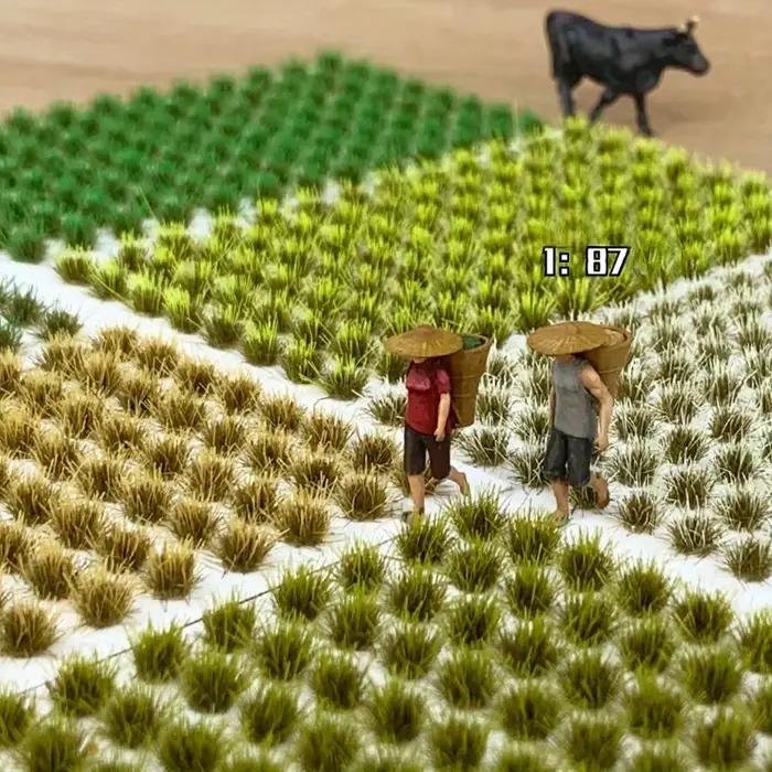 104 pièces/paquet touffe d'herbe statique
