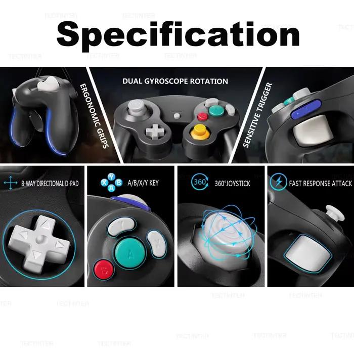 Manette filaire GC Gamecube pour console Nintendo Switch, manette pour console Wii/Wii U, accessoires pour Switch NGC