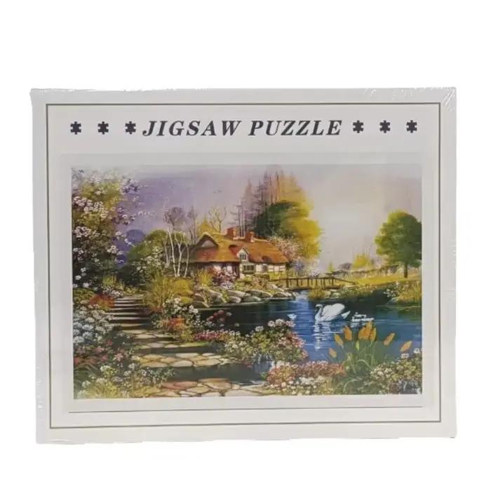 Puzzle du lac des cygnes pour adultes, 1000 pièces, 75x50, soulagement du Stress, jouets de divertissement, paysage, dessin animé, papier, cadeau de noël