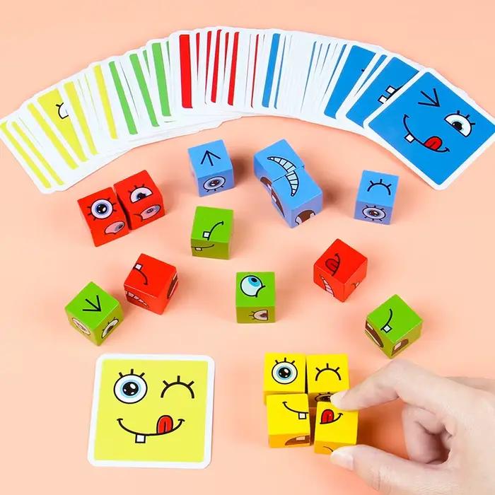Jeu de table de blocs d'expressions à changer