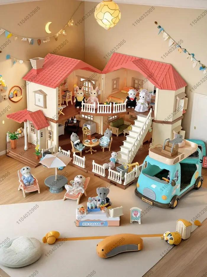 Maison de poupée animale Miniature forêt famille grande