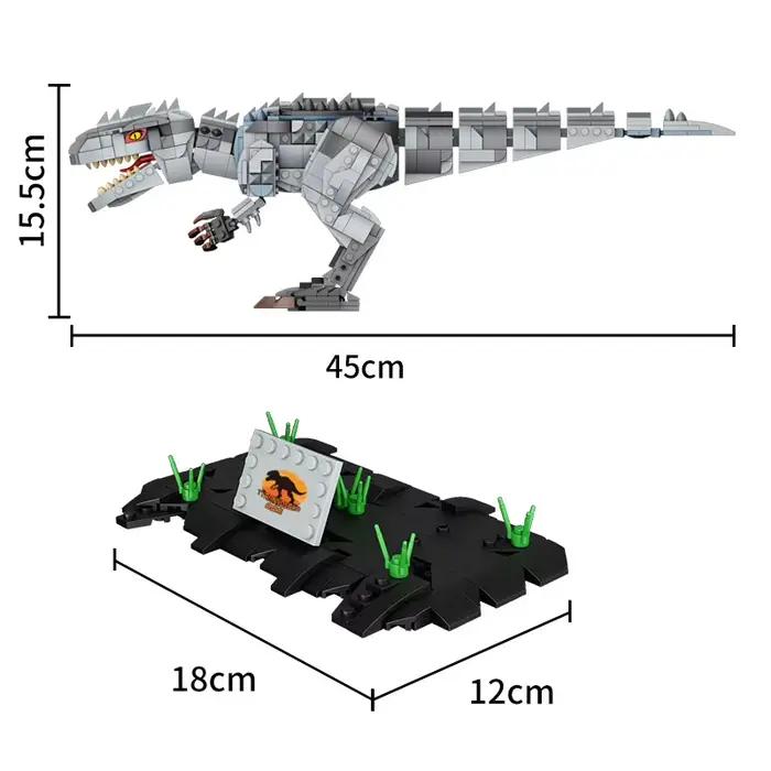 Jouet de construction de dinosaures créatifs pour garçons – Kit de modèles T-Rex et Indominus Rex