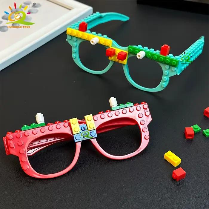 Blocs de construction de rassemblement de fête, cadre de plaque de base pour lunettes, jouets de décoration pour amis, accessoires de lunettes, briques, cadeau de noël