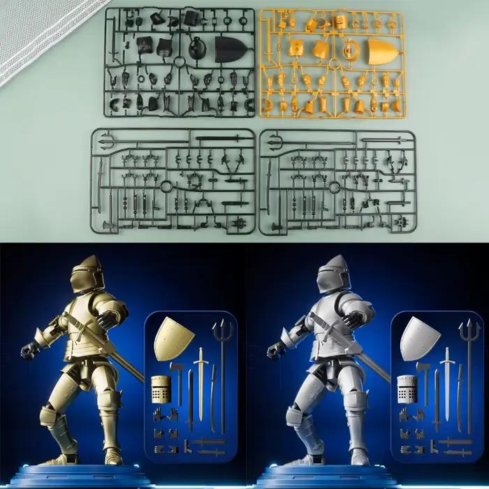 Jouet éducatif de figurine d'action de chevalier vs squelette pour enfants