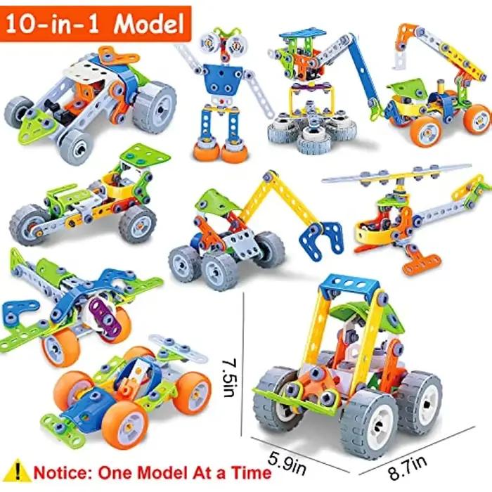 Ensemble de construction pour garçons de 4 ans et plus, cadeaux d'anniversaire, jouets STEM, ensemble de construction éducatif, jeux d'apprentissage créatifs, cadeau pour la fête des enfants