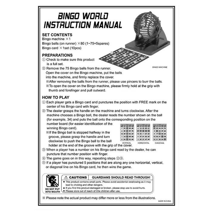 Machine de loterie de Bingo, piquets de balayage pour famille, grande fête, voyage, vacances, Bar, divertissement de groupe, jeu de société de table