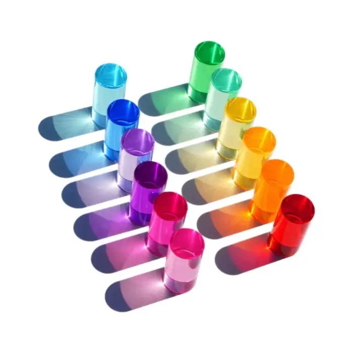 Blocs de construction en bois créatifs, bloc de construction Transparent en cristal acrylique, blocs de construction empilables, jouets d'éducation précoce, cadeaux