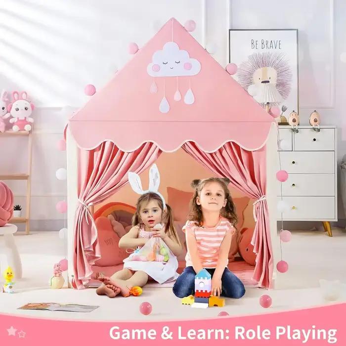 Tente pour enfants jeux d'intérieur et d'extérieur jardin Tipi château de princesse pliant Cubby jouets tentes Enfant