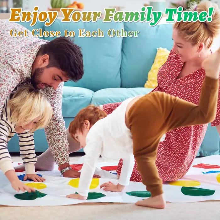 Twister Game Twister Funny Balance Jeux de fête en famille avec tapis de jeu de sol Spinner