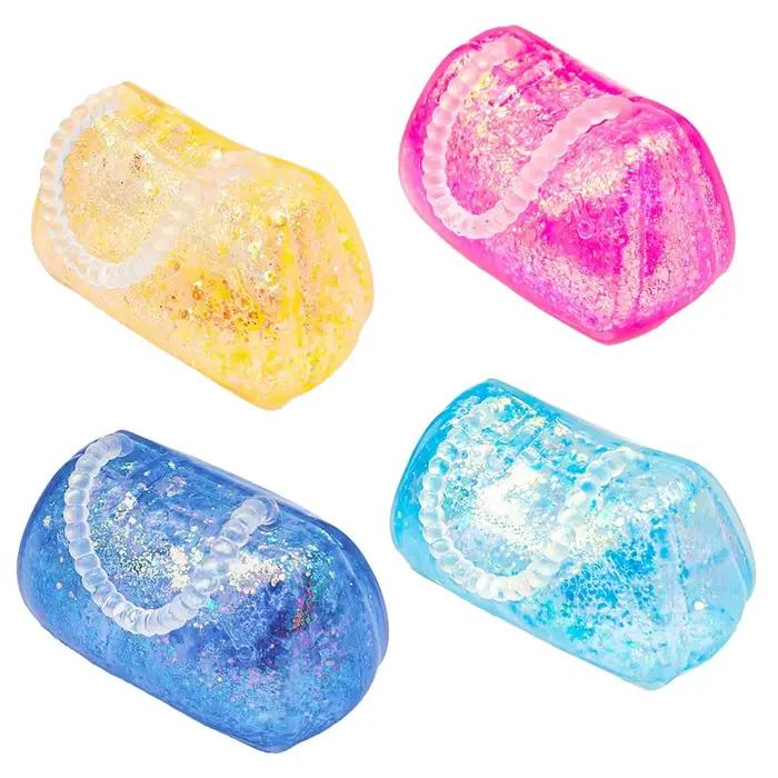 Lot de 12 jouets anti-stress TPR en forme de sac à main, rembourrés de maltose et pailletés, à remontée lente, pour la décompression et le soulagement de l'anxiété, cadeau fidget