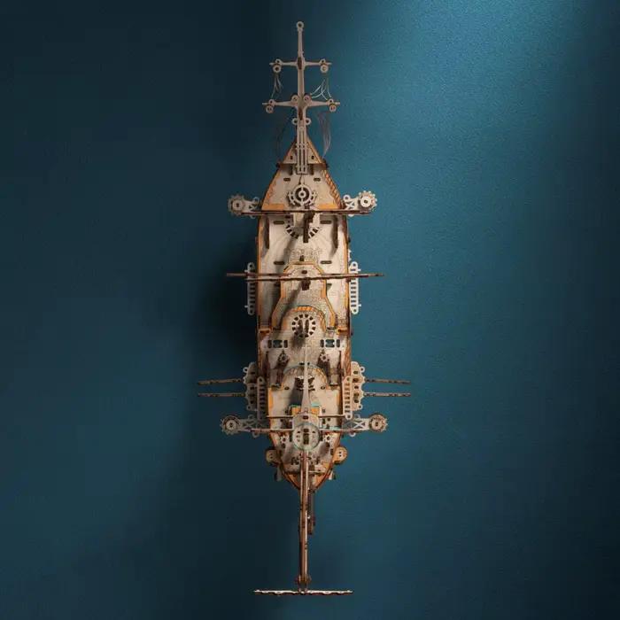 Kits de puzzle en bois 3D, mystères Steampunk, bateau pirate du futur, jouet d'assemblage, bateau pirate en bois pour adultes et enfants, cadeau d'anniversaire