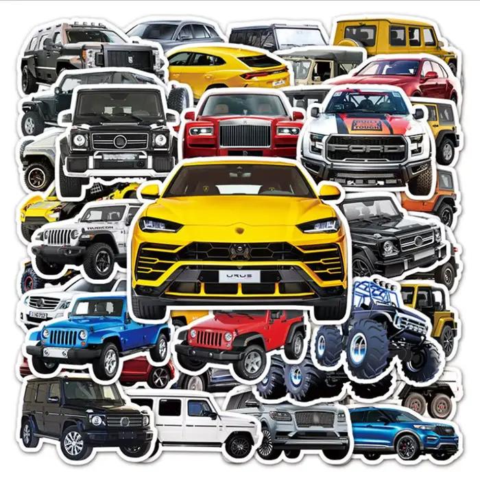 Stickers Véhicules Tout-Terrain Dessin Animé Graffiti Bagages Skateboard Cahier Comptage Autocollants Décoratifs Jouets Occasions Spéciales Adolescents