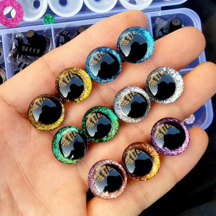 Yeux de sécurité à paillettes 3D pour élèves tordues
