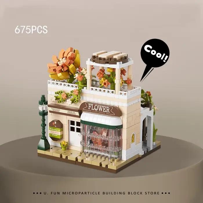 Jouets de construction en mini-blocs amusants : Vues de rue urbaines
