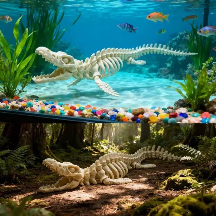Figurine d'action de dinosaure jouet Mosasaurus articulé imprimé en 3D