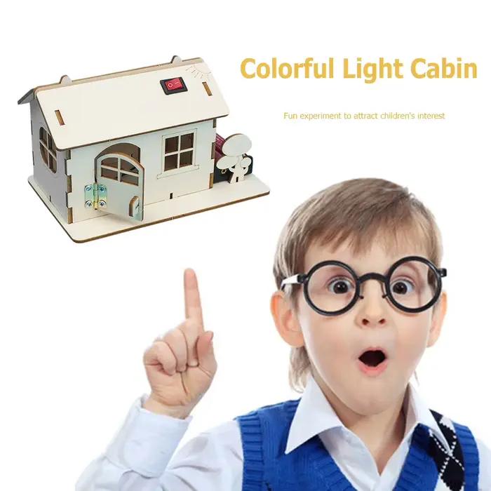 Projets scolaires enseignement équipement éducatif Simulation cabine en bois enfant 3D fait à la main maison