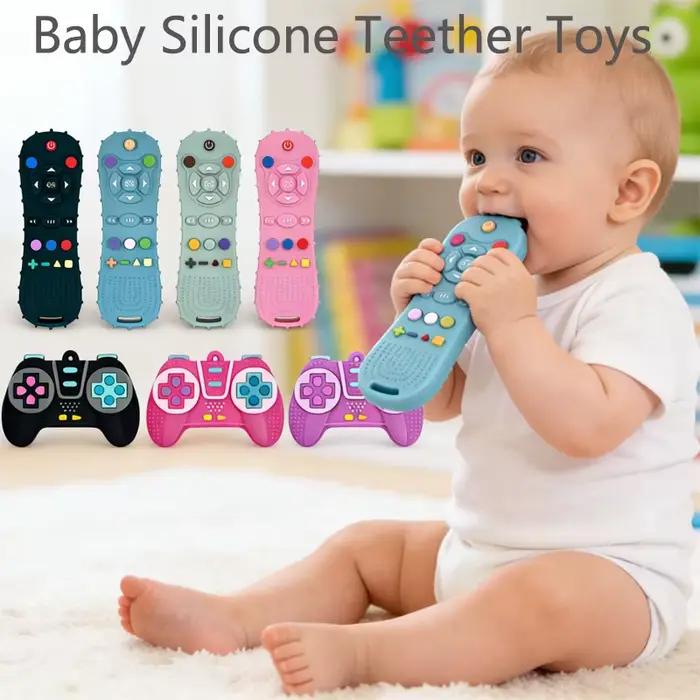 Jouet de dentition en silicone sans BPA pour bébé de 7 à 12 mois, jouet sensoriel et téléclicteur de simulation pour garçons et filles, jouet de développement pour bébés occasions spéciales