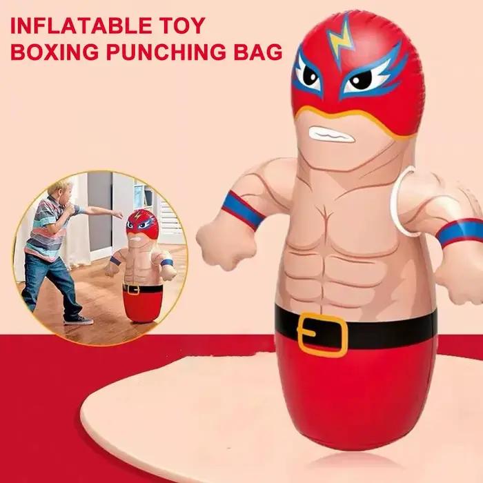 Sac de frappe gonflable sur pied, jouet de boxe pour enfants, jeu de combat gonflable pour garçons et filles