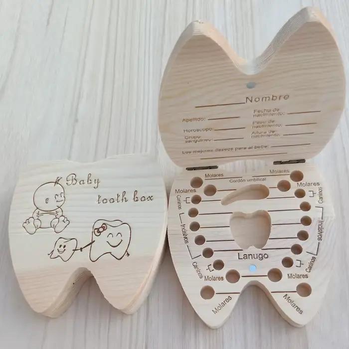 Boîte à dents de bébé, anglais/russe/français/espagnol