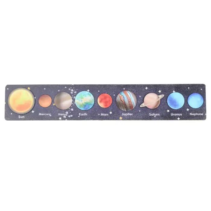 Nouveaux jouets en bois Montessori huit planètes Puzzle terre soleil système solaire