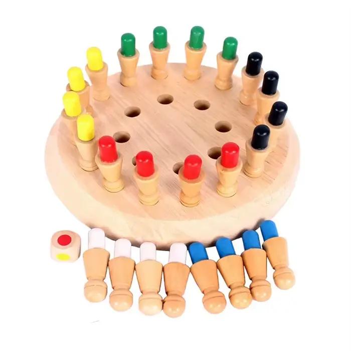 Bâton de mémoire en bois, jeu d'échecs de couleur, puzzle de société, jouet éducatif Montessori, capacité cognitive, jouets d'apprentissage pour enfants