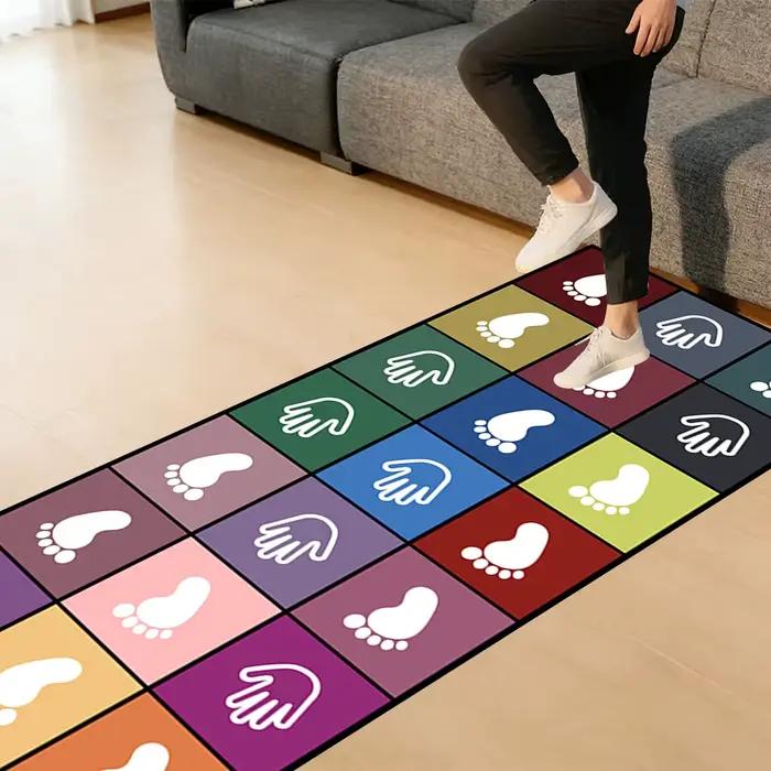 Tapis de jeu coloré à motif palmier (1 pièce) pour les réunions de famille, les activités de fête, les jeux de groupe en intérieur et les fournitures de fête au sol