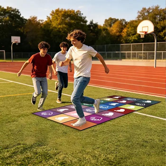 Tapis de jeu coloré à motif palmier (1 pièce) pour les réunions de famille, les activités de fête, les jeux de groupe en intérieur et les fournitures de fête au sol