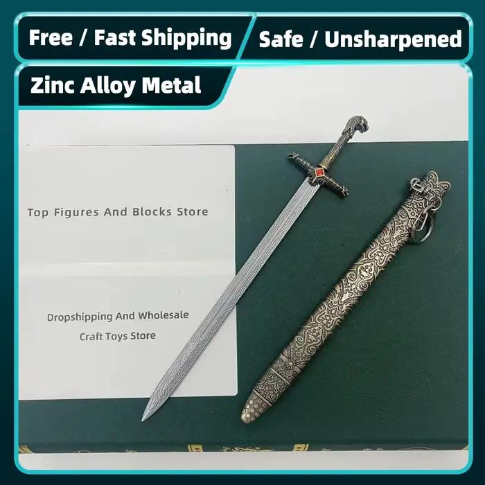Réplique de l'épée Garde de Serment de Game of Thrones - 22cm (8,66in) Alliage de Zinc - Lame Non Aiguisée avec Fourreau - Idéal pour les Fans de GOT, Accessoire pour Figurines