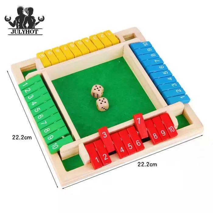 Jeu de société Shut The Box à 10 chiffres sur quatre faces