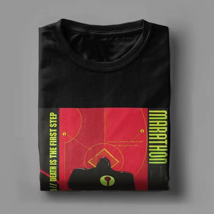 T-shirt drôle de jeu de marathon pour hommes et femmes, en coton, à manches courtes, col rond, hauts d'été