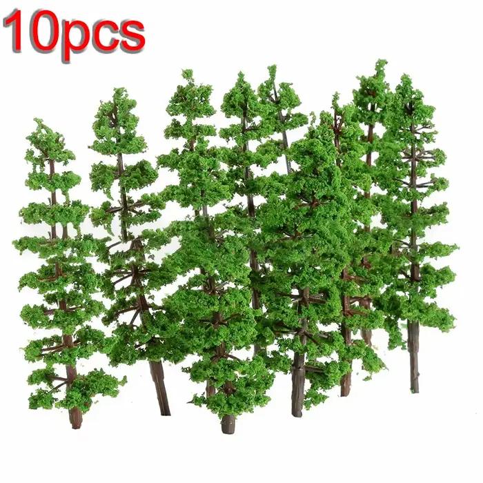 Kits de jouets, modèles d'arbres, échelle HO, aménagement paysager fait à la main, Mini accessoires de chemin de fer miniatures en plastique de pin 1: 100-1: 150