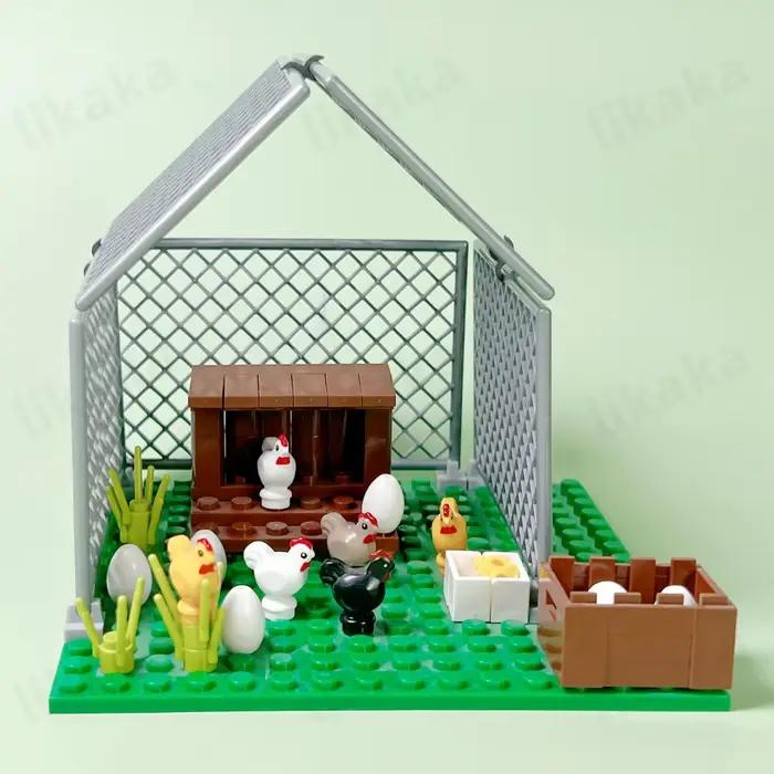 Blocs de construction en bois animaux ville ferme poulailler jouets éducatifs pour enfants garçons filles constructions amusantes occasions spéciales