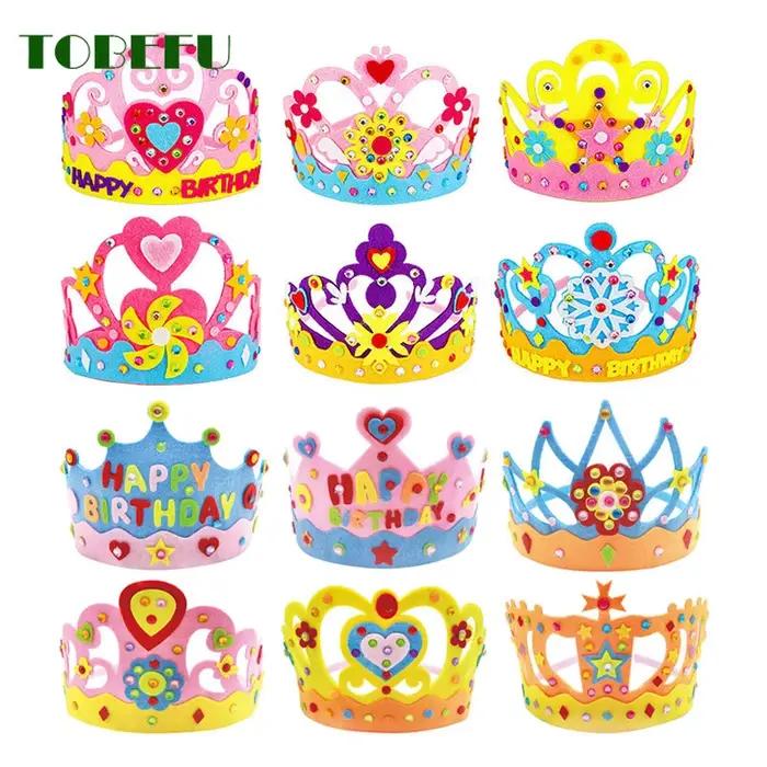 Bricolage artisanat jouet couronne papier créatif paillettes fleurs étoiles modèles jouets pour enfants