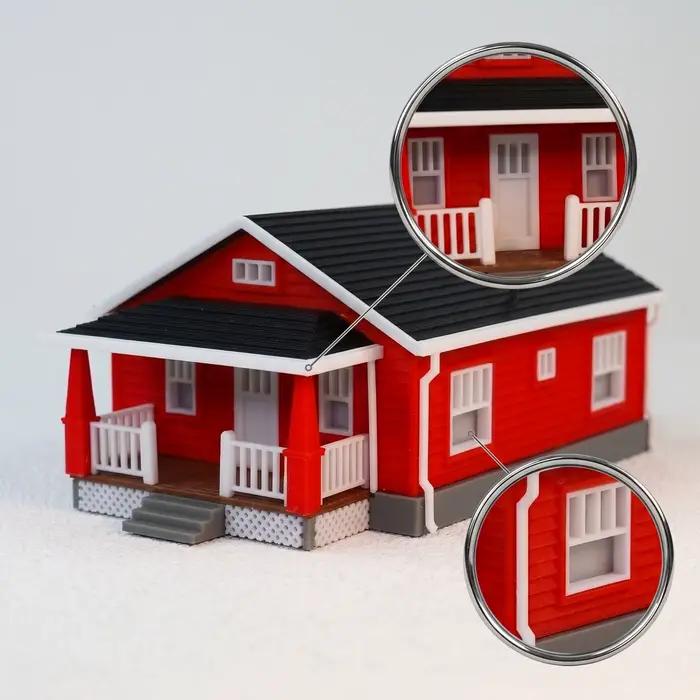 Modèle de maison avec porche, modèle de maison miniature à l'échelle 1:64, maison de poupée décorative DIY pour les amateurs, les dioramas et les présentoirs de table