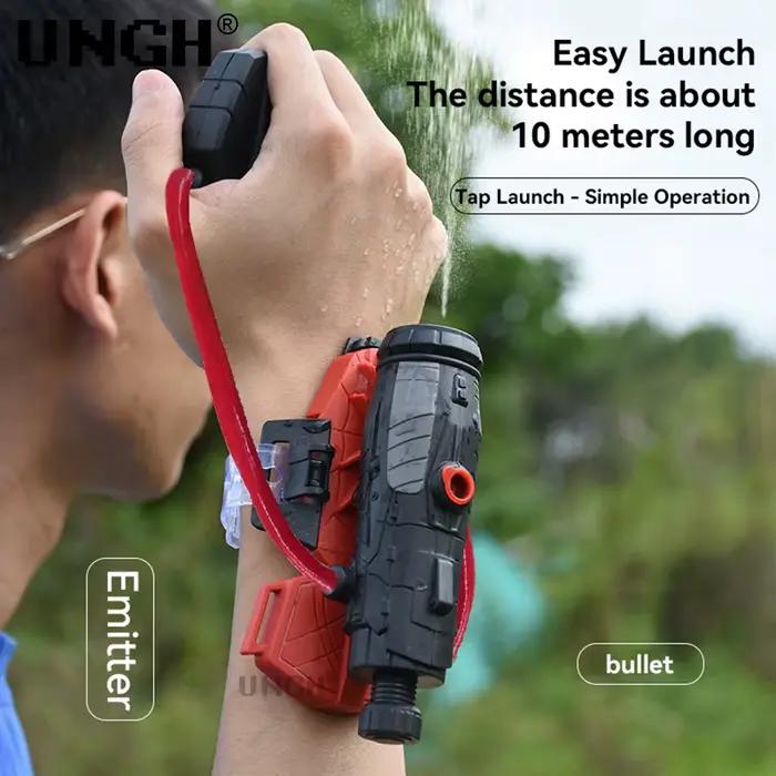 UNGH lanceur d'araignée pistolet à eau été plage poignet jeu de tir jouet en plastique avec gants pour enfants jeu de combat aquatique