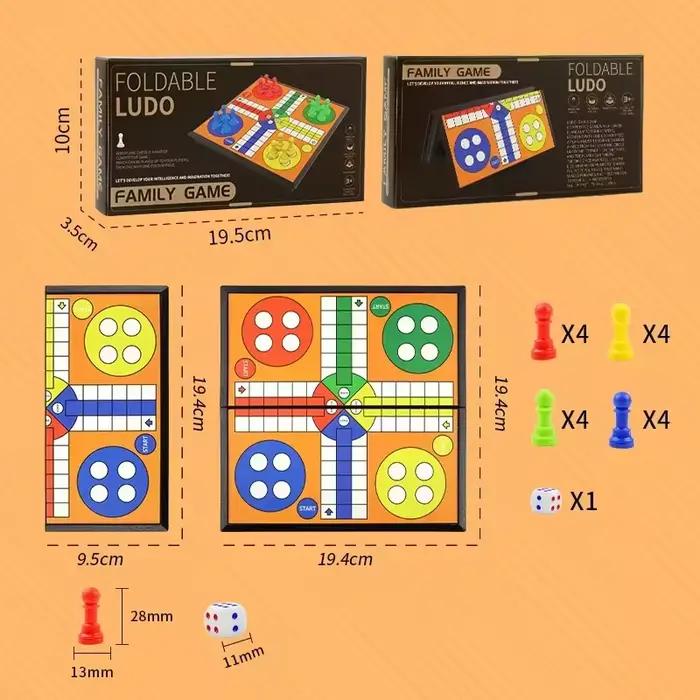 Ludo jeu ensemble jeu de stratégie Interaction des parents avec plateau pliable voyage jeu familial pour jouet de fête jeu de société interactif