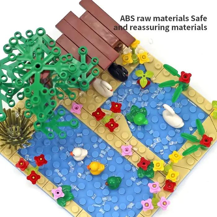 MOC – blocs de construction d'animaux de ferme, arbres, plantes, jouets pour enfants, cadeaux avec légumes, Fruits, pièces en briques