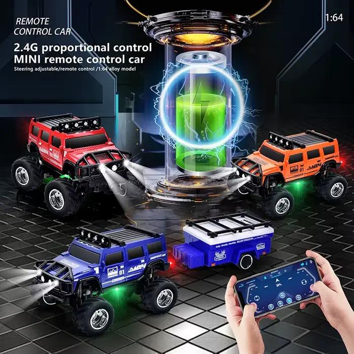 Enfant RC 1:64 double Mode 2.4G Mini voiture télécommande Tuck alliage jouet