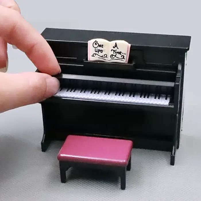 Piano miniature 1:12 avec tabouret et partition pour poupées jouets accessoires de maison de poupée occasion spéciale