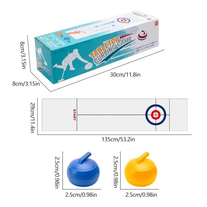 Jeu de curling de table avec rouleaux et rondelles de shuffleboard pour enfants et adultes occasions familiales et sociales