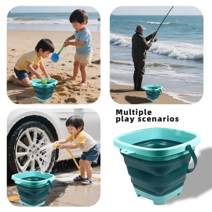 Jouet de sable de plage pour enfants, petit seau d'eau extensible avec fonctions multiples et portabilité, adapté au sable pour bébé