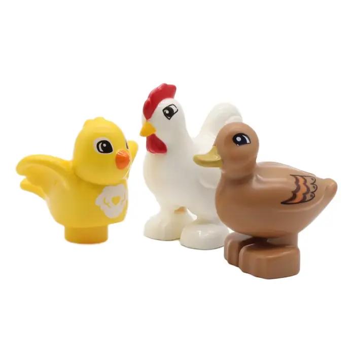 Ensemble de blocs de construction d'animaux de Zoo, blocs de construction de grande taille, accessoires à assembler, oiseaux mignons, bêtes, éléphant, tigre, briques, jouets éducatifs pour enfants