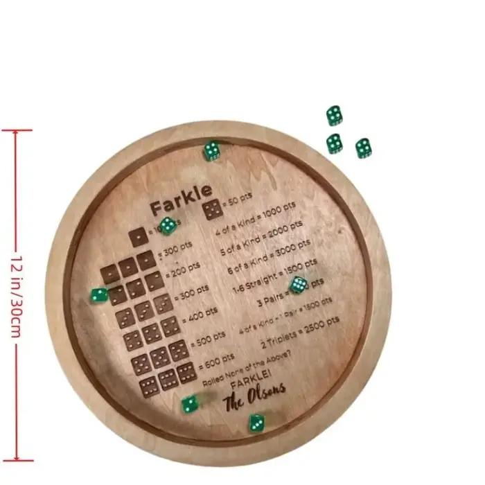 Jeu de société en bois Chap Out Dice Score Board