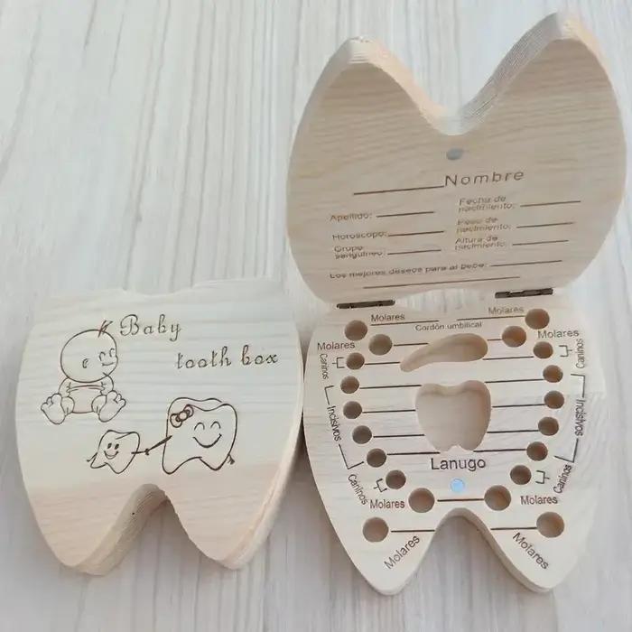 Boîte à dents de bébé, anglais/russe/français/espagnol
