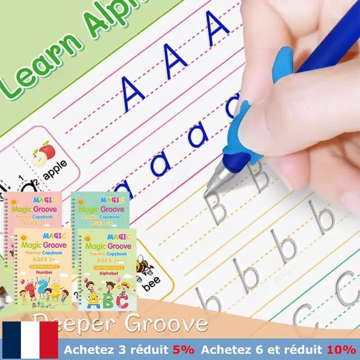 Cahier d'écriture cursive pour enfants, nettoyage rainuré de l'écriture manuscrite, pratique magique, blocalligraphie, maternelle, alth