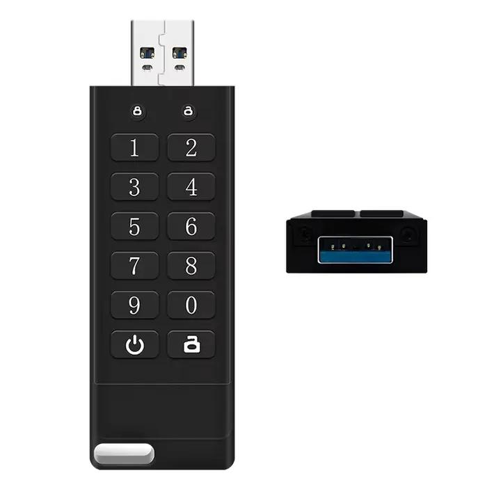 Clé USB cryptée Goldenfir 32 Go 64 Go 128 Go 256 Go avec verrouillage par clavier et code, disque USB sécurisé et confidentiel