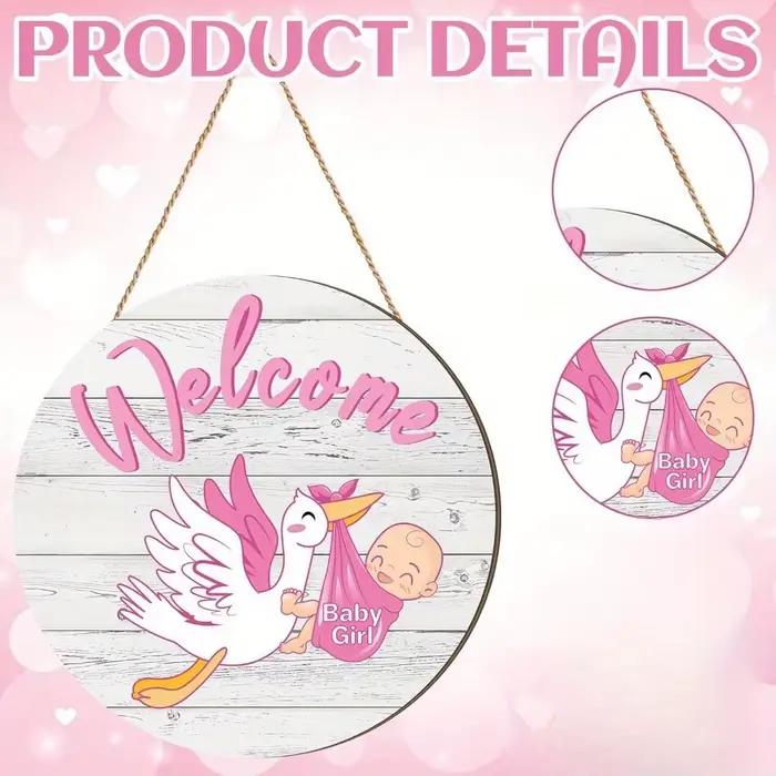 Bienvenue petite princesse "pendentif en bois-bébé nouveau-né fille arrivée célébration décorations rondes en bois adaptées à la chambre de bébé