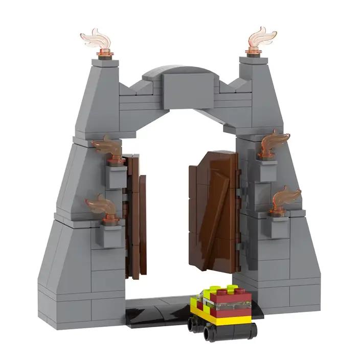 MOOXI MOC Jurassic Park scène porte modèle dinosaure bricolage blocs de construction jouet Collection affichage cadeaux de noël pour enfants adultes