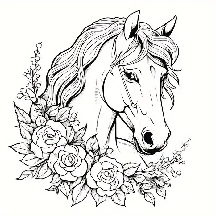 28 pages beau livre de coloriage du monde des chevaux pour la réduction du stress des adultes |   Livre de coloriage pour soulager le stress et réduire l'humeur
